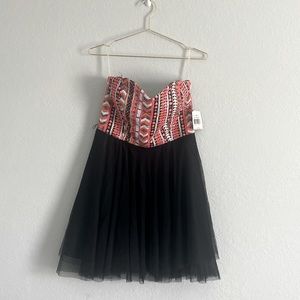 {Teeze Me} Neon Sequin Tulle Formal Dress